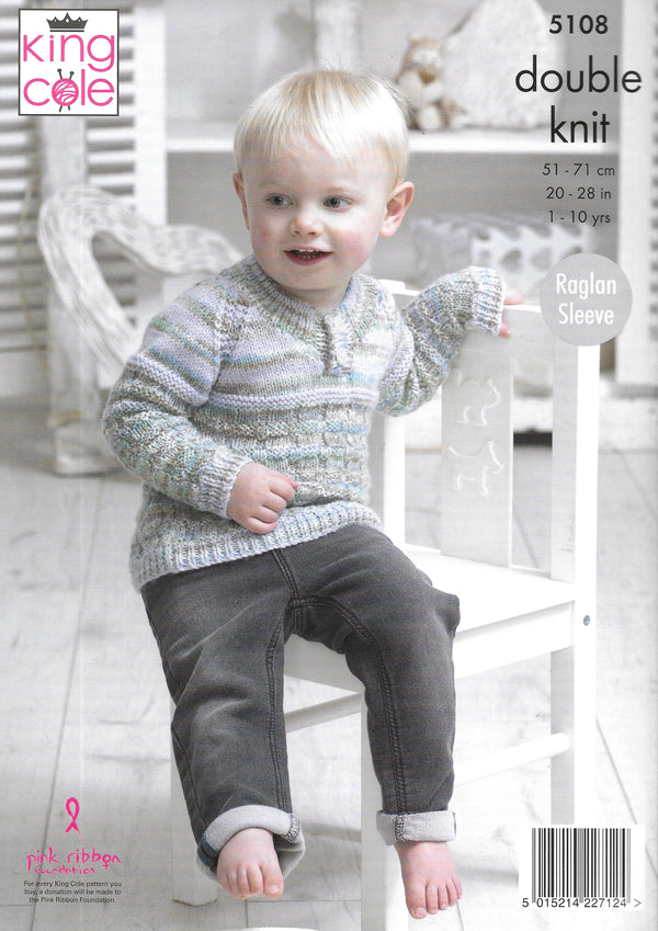 5108 King Cole double knit Sweaters knitting pattern
