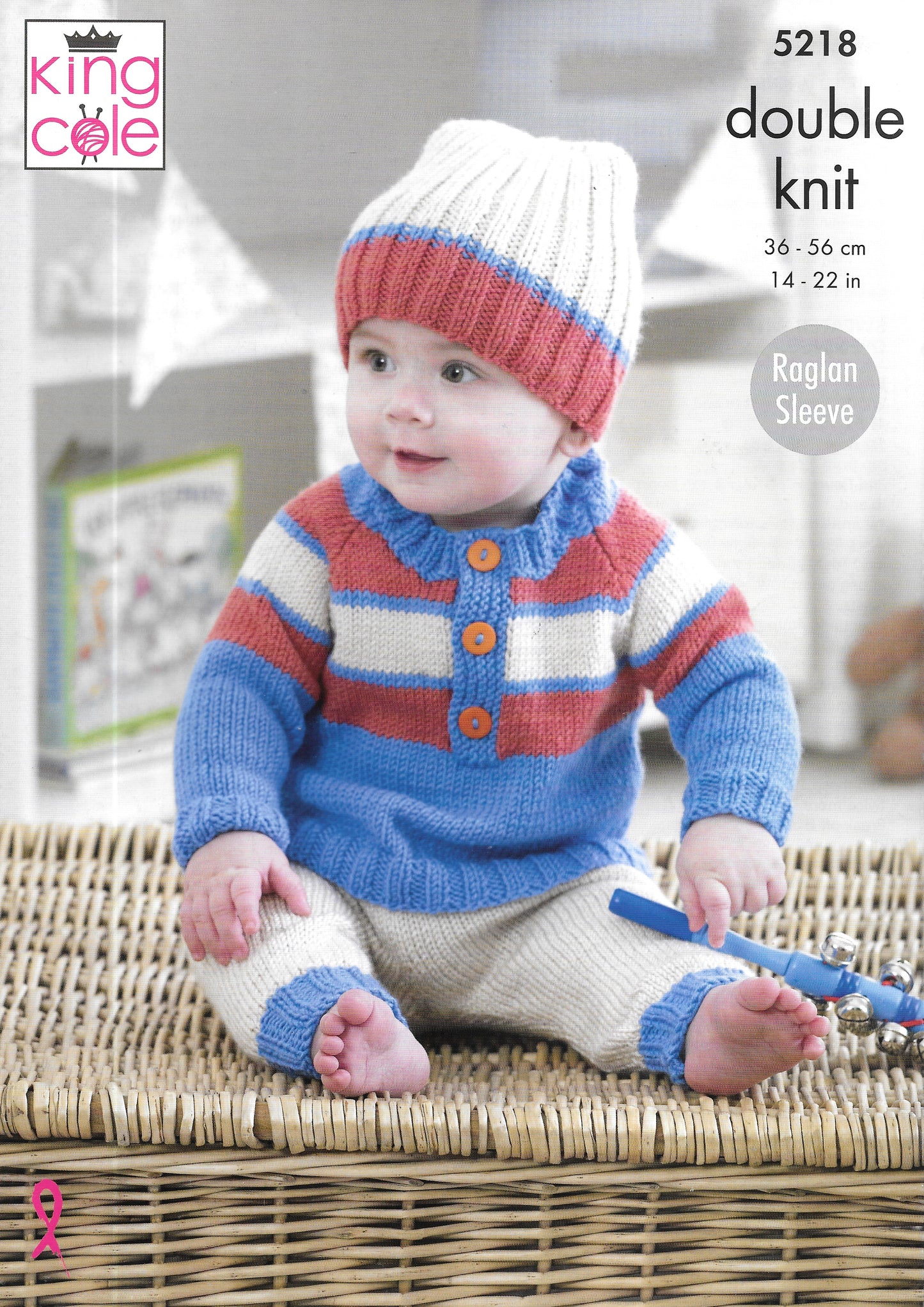 5218 King Cole double knit Sweaters/Pants/Hat knitting pattern