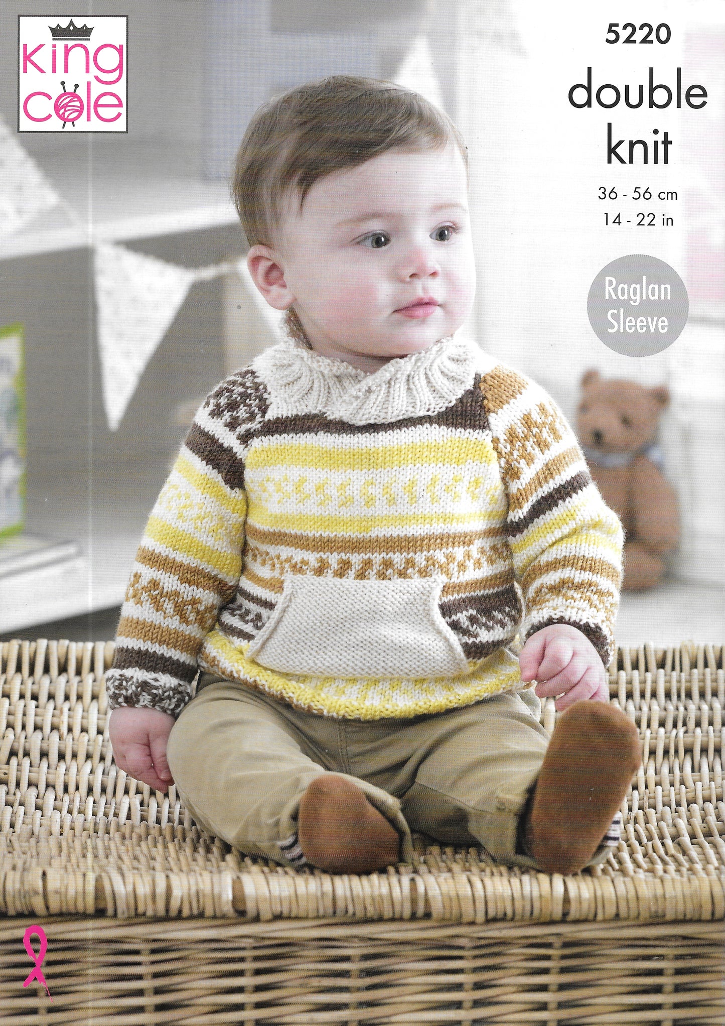 5220 King Cole double knit Sweaters/Jacket/Hat knitting pattern