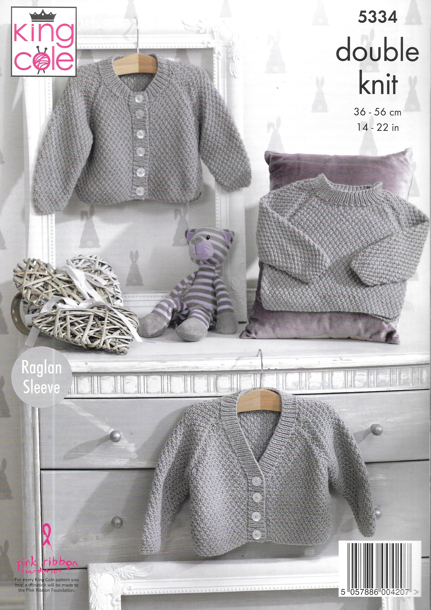 5334 King Cole double knit Cardigans and Sweater knitting pattern