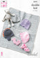 5415 King Cole Crochet pattern. Baby Hats, mitts, bootees and blanket. DK