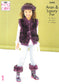 5444 King Cole knitting pattern. Child's Jacket/Gilet/ Boot Toppers/Hat/Headband in Aran