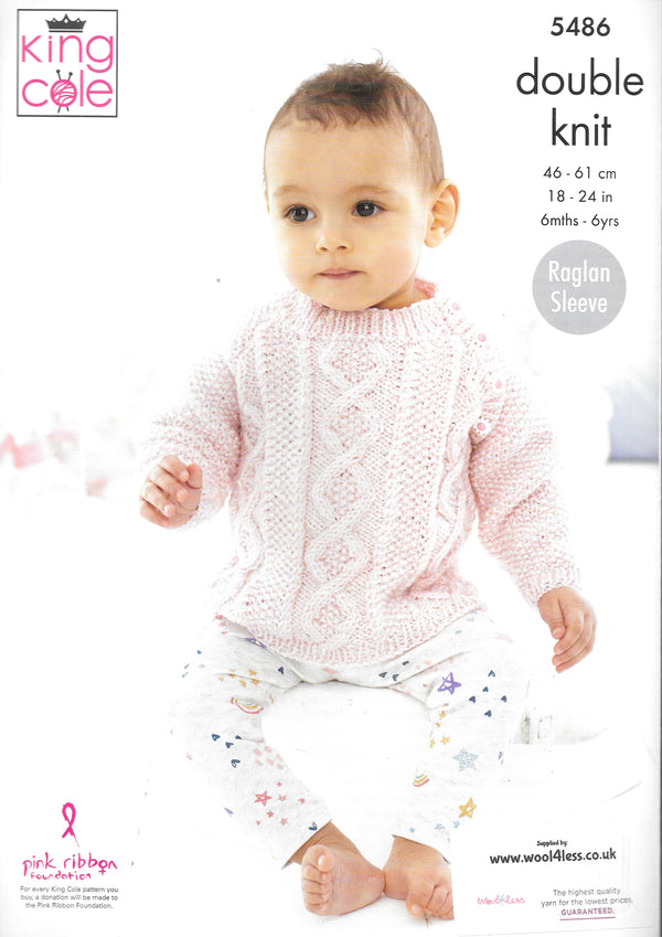 5486 King Cole double knit Sweater/Cape knitting pattern