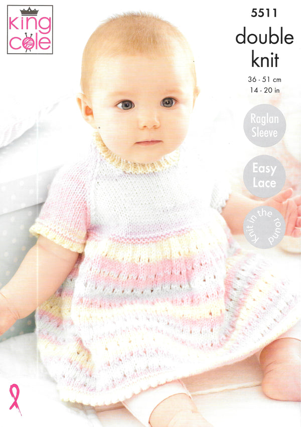 5511 King Cole double knit Dress/Matinee Coat and Blanket knitting pattern