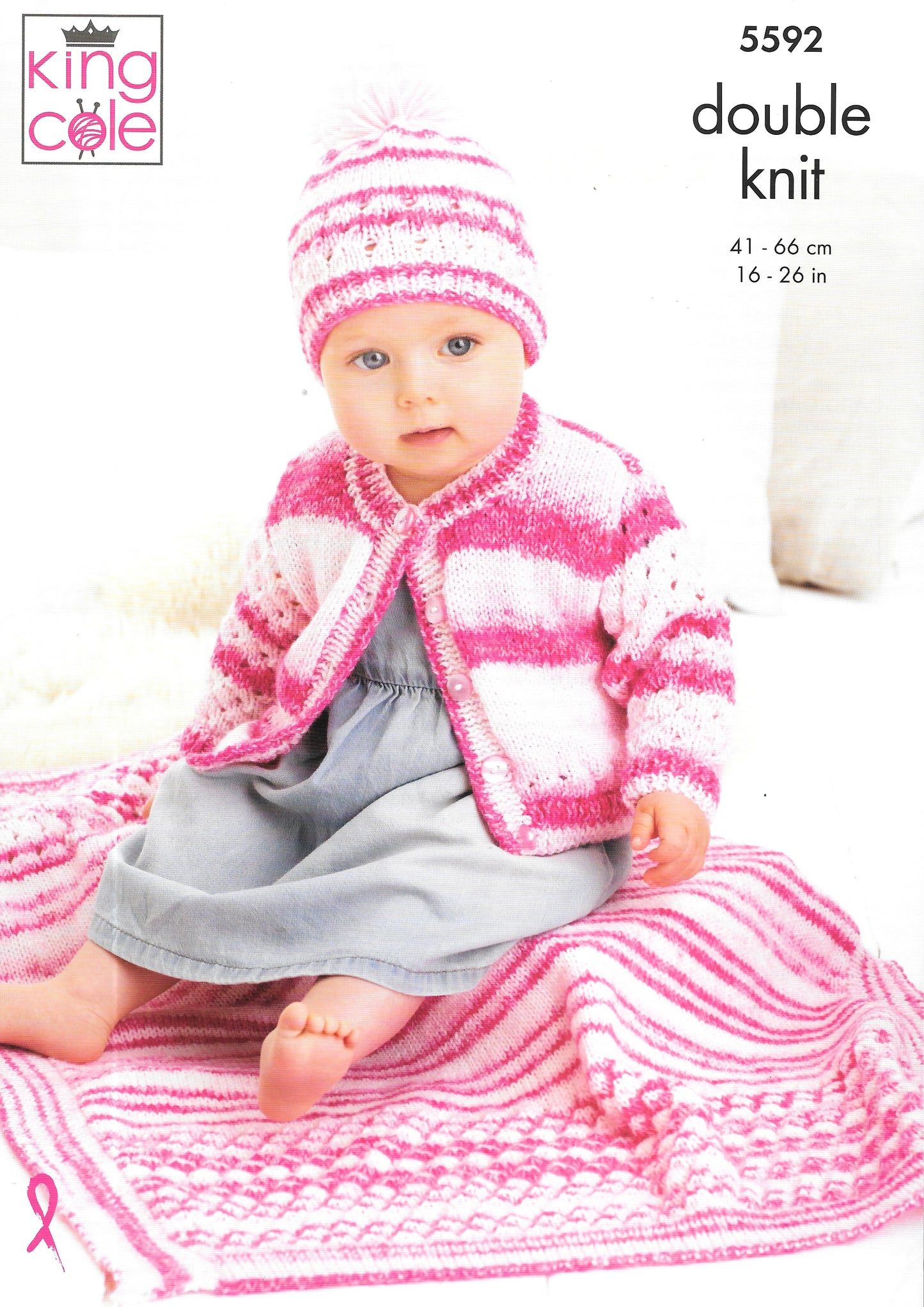 5592 King Cole Double Knit Blanket/Cardigan/Hat knitting pattern