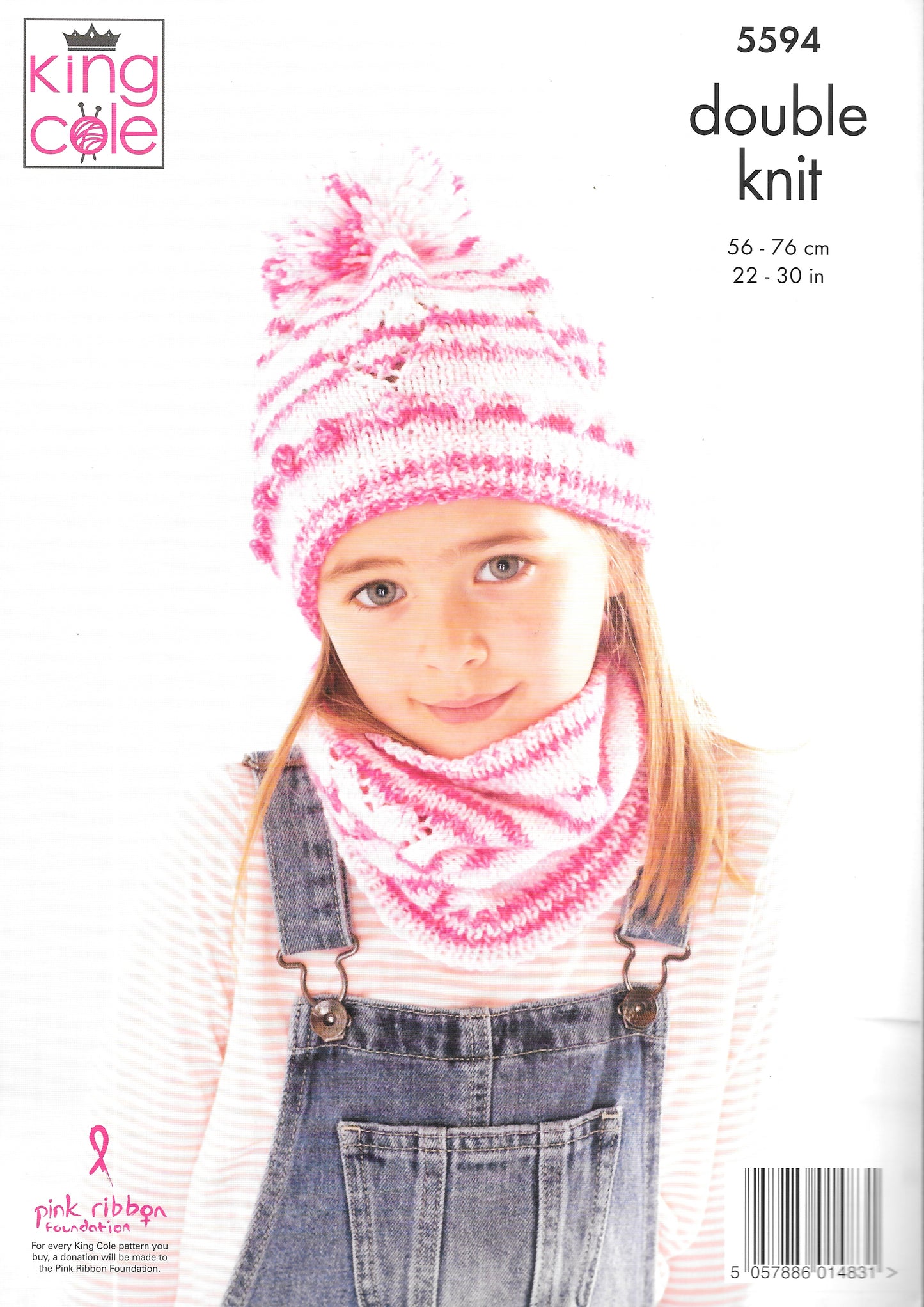 5594 King Cole Double Knit Sweater/Snood/Hat knitting pattern