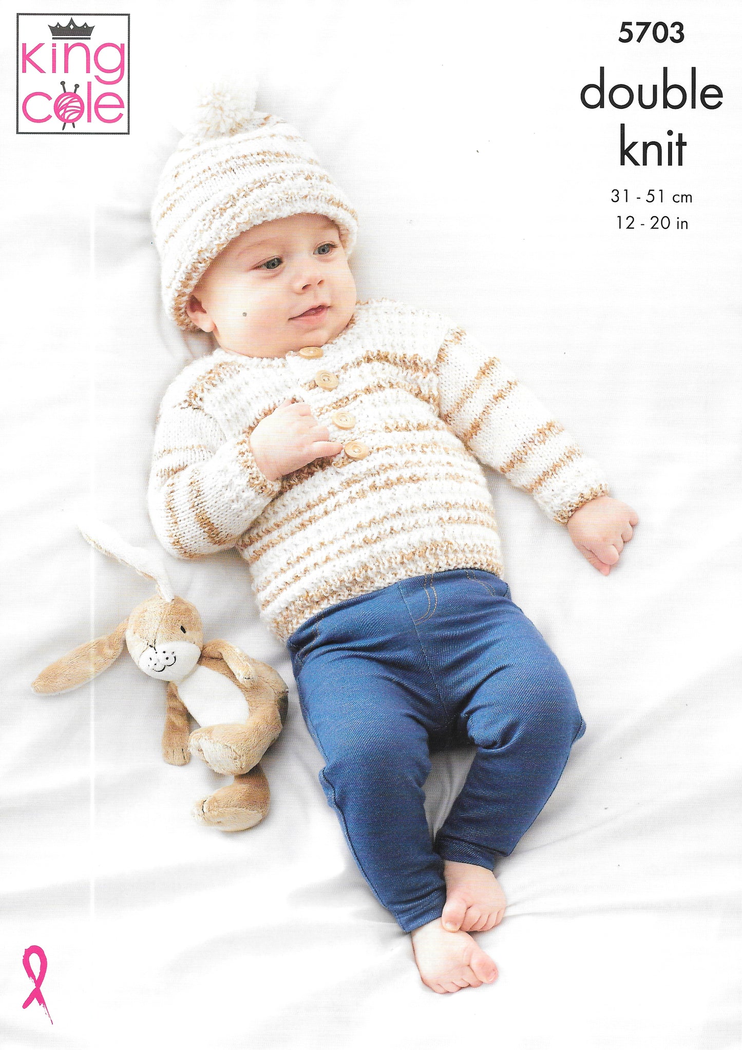 5703 King Cole Sweater/Waistcoat/Hat/Mittens knitting pattern