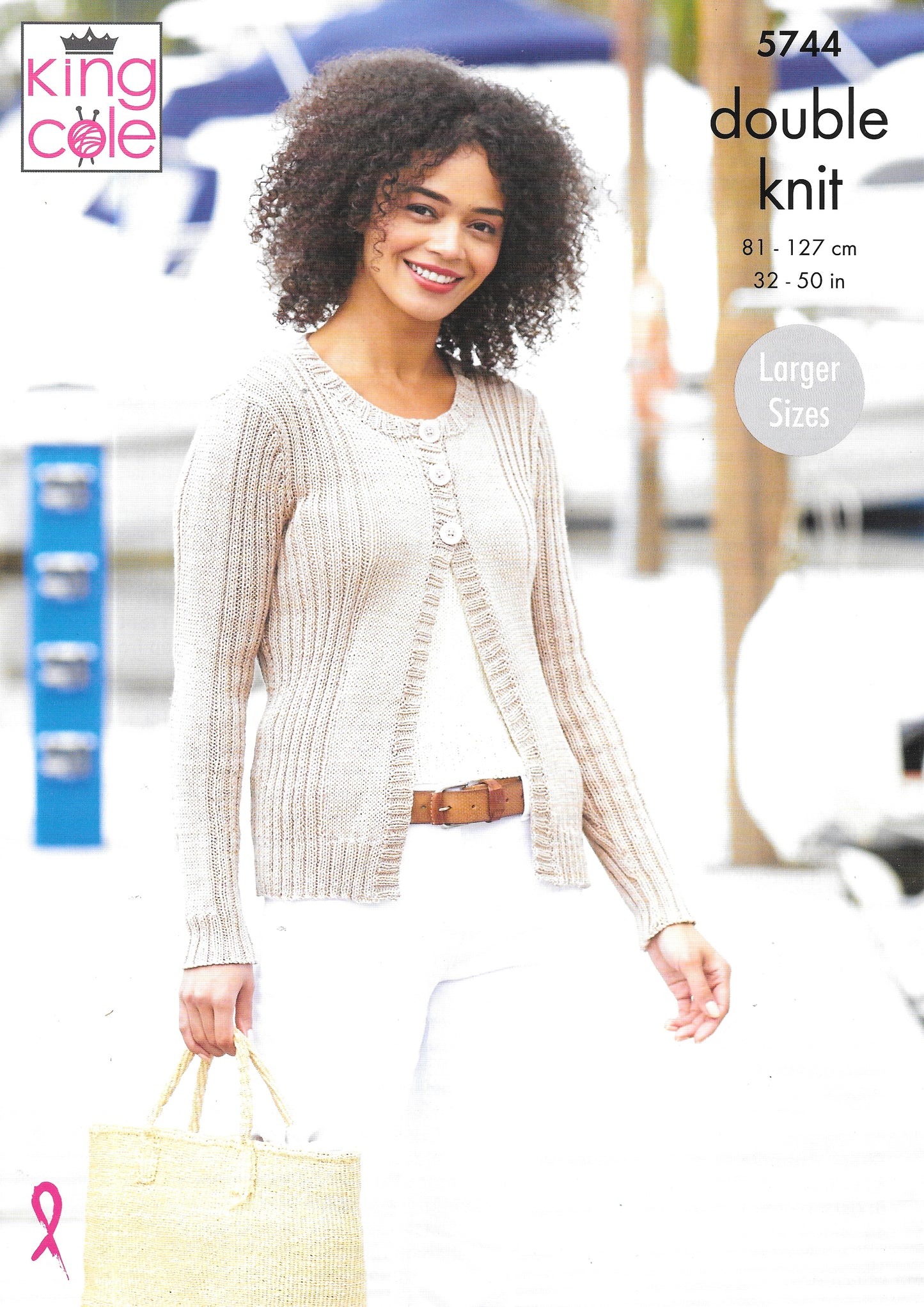 5744 King Cole knitting pattern. Lady's cardigan and summer top. DK
