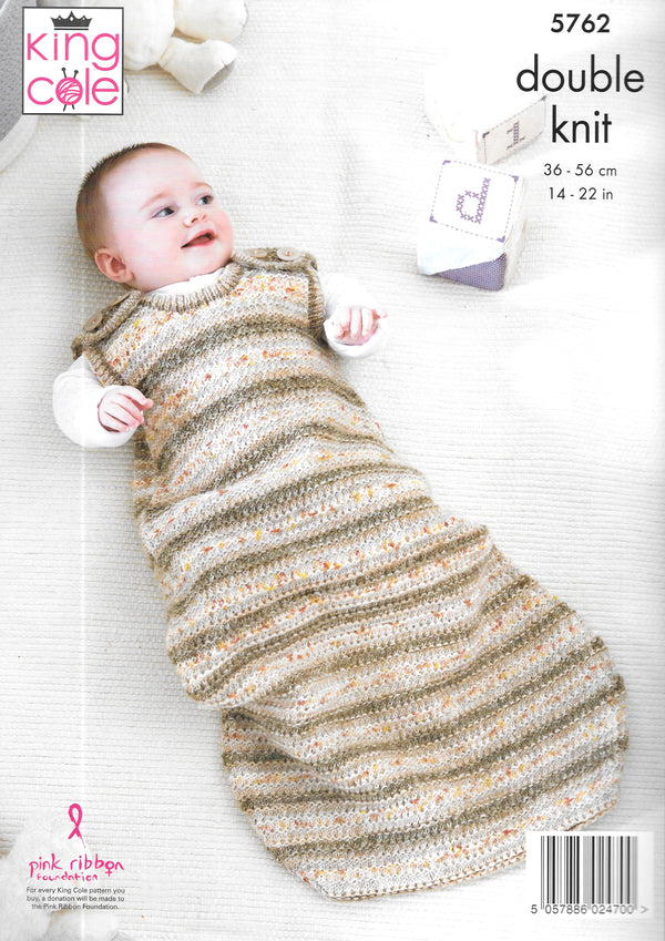 5762 King Cole Onesie, Sleeping Bag, Hat knitting pattern