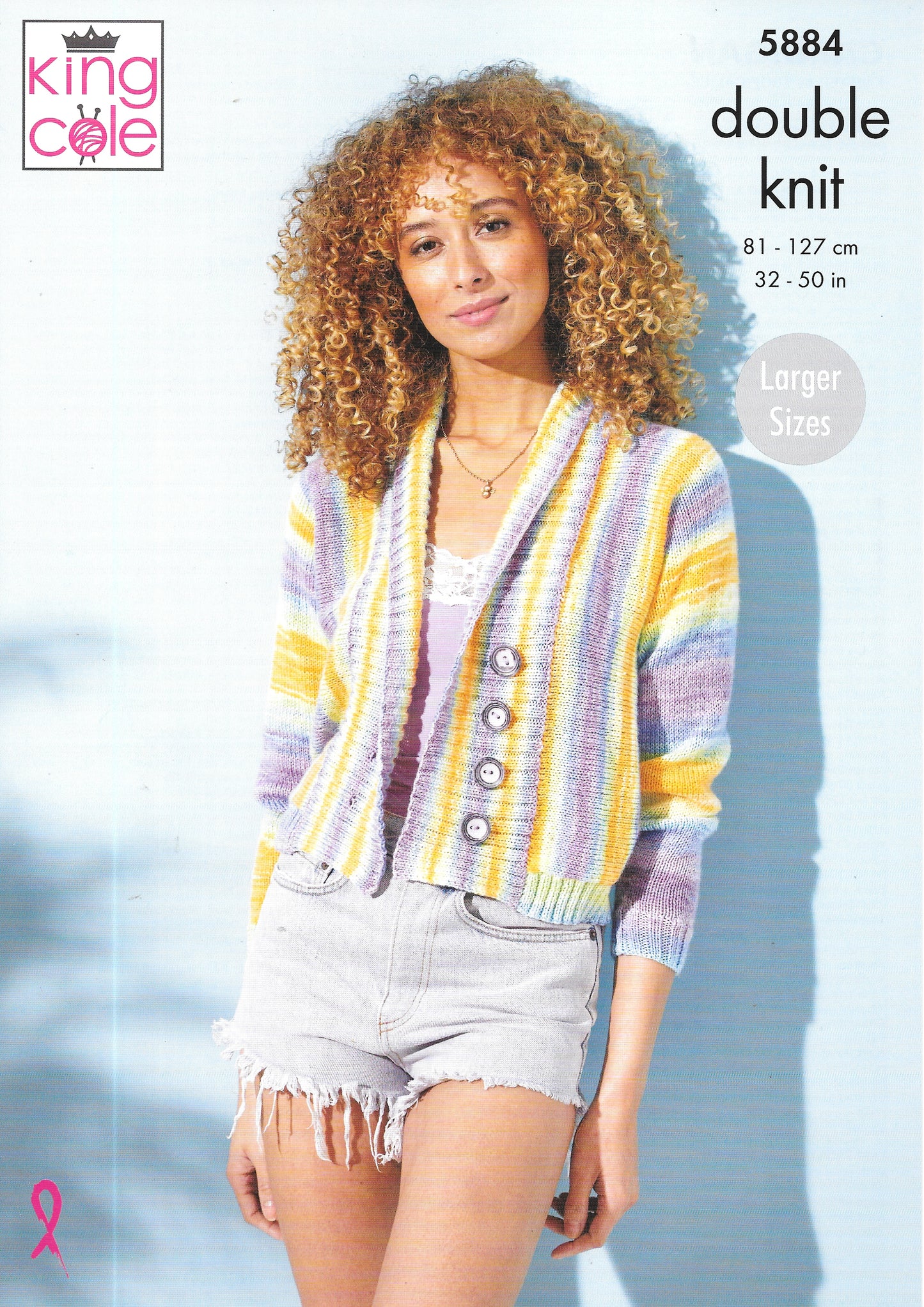 5884 King Cole knitting pattern. Lady's Cardigan and top.  Double Knit