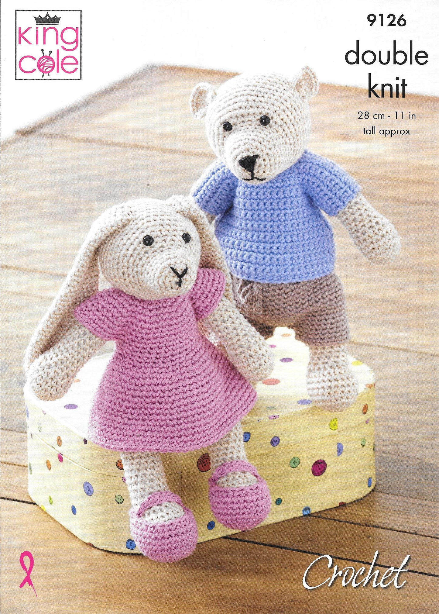 9126 King Cole Cottonsoft dk Crochet Bear and Rabbit crochet pattern