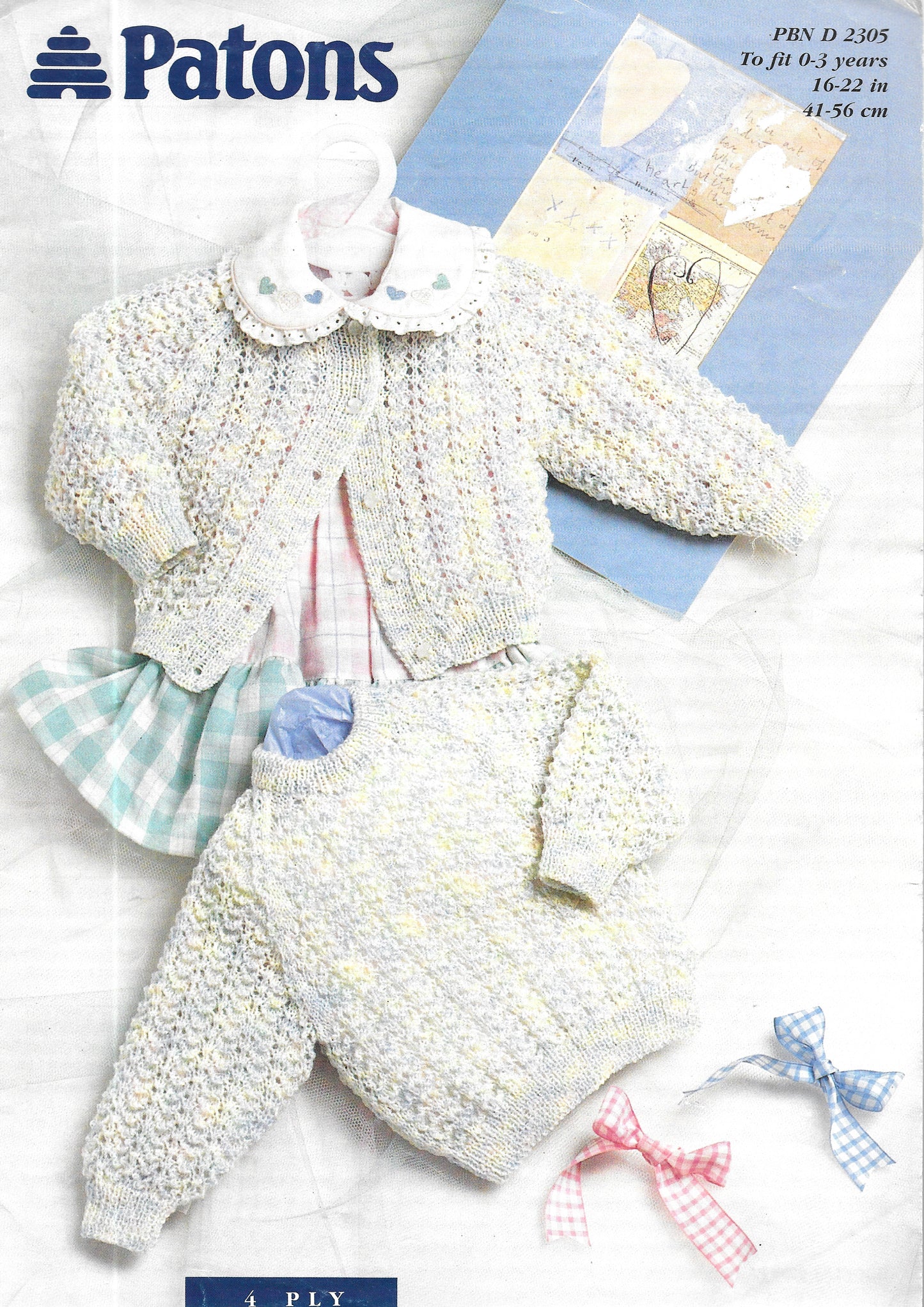 D2305 PRELOVED Patons Knitting Pattern. Child's cardigan/sweater. 4 ply 16-22"