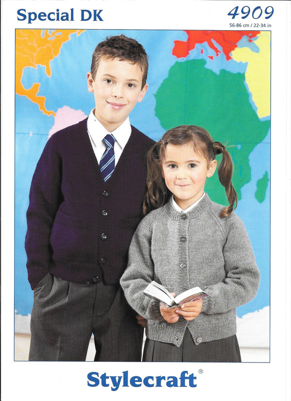 4909 Stylecraft Knitting Pattern. Child's DK Raglan Cardigan.
