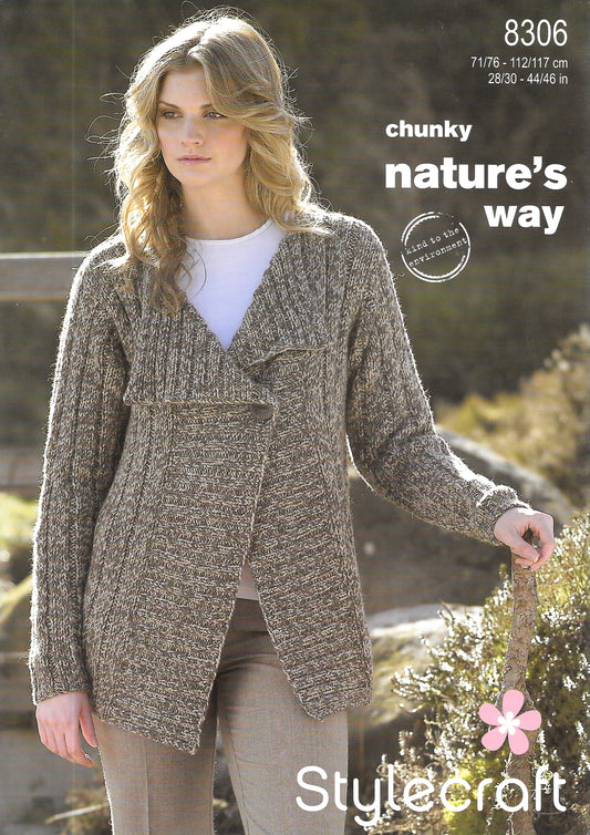 8306 Stylecraft knitting pattern. Lady's Cardigans. Chunky