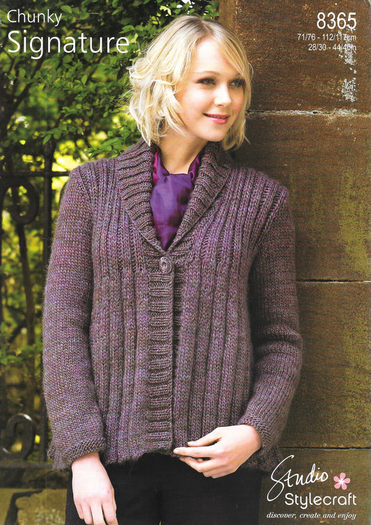 8365 Stylecraft knitting pattern. Lady's Cardigans. Chunky