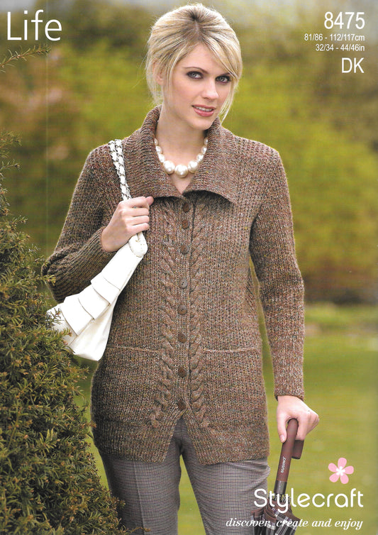 8475 Stylecraft Ladies Jacket knitting pattern