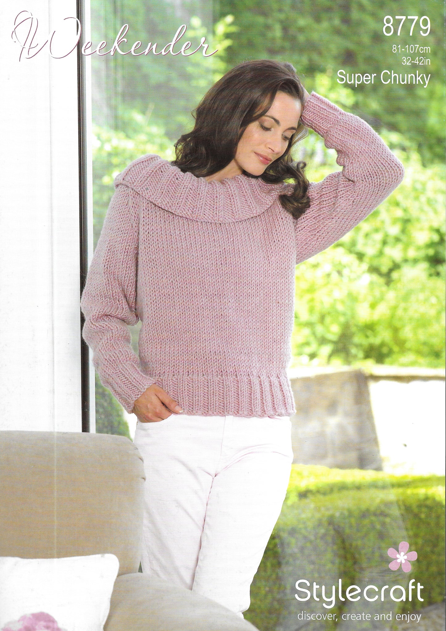 8779 Stylecraft knitting pattern. Lady's Sweater. Super Chunky