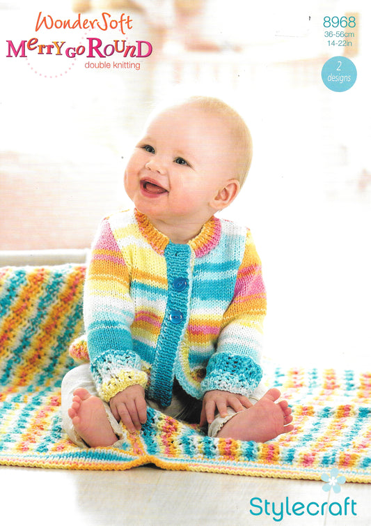 8968 Stylecraft DK Child's cardigan and blanket