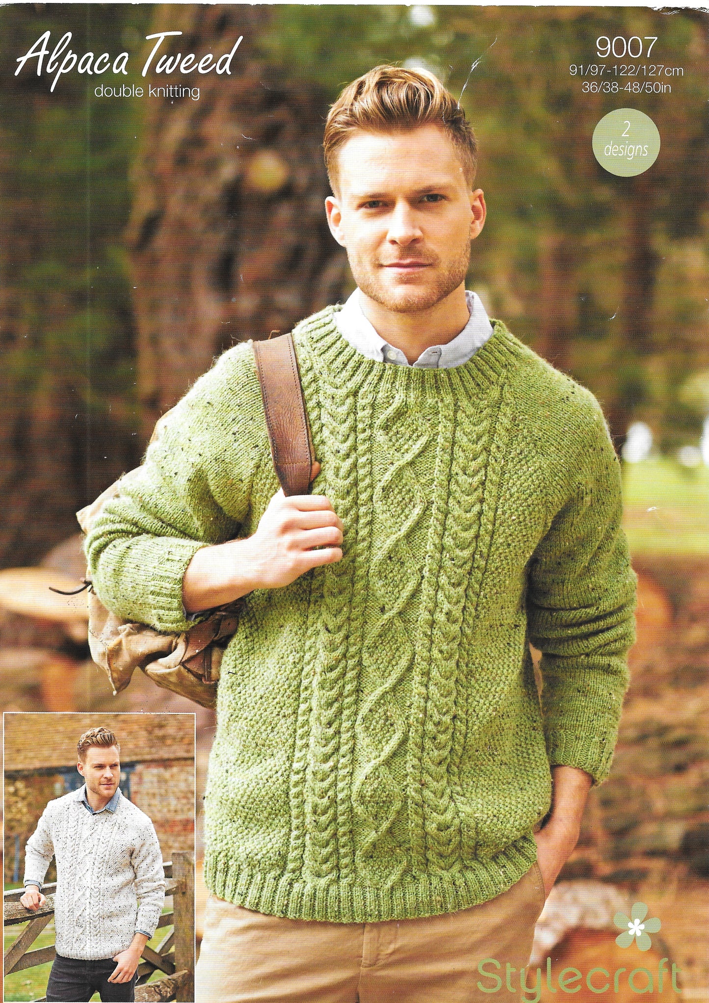 9007 PRELOVED Stylecraft Knitting Pattern. Man's cable Sweater. Double Knt