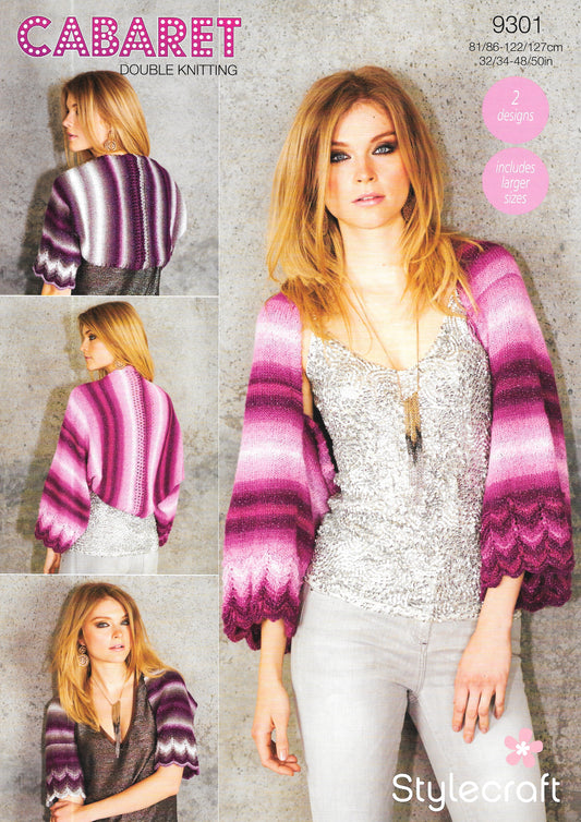 9301 Stylecraft Ladies Shrug knitting pattern