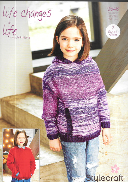 9546 Stylecraft knitting pattern. Child's Sweaters. Double Knitting