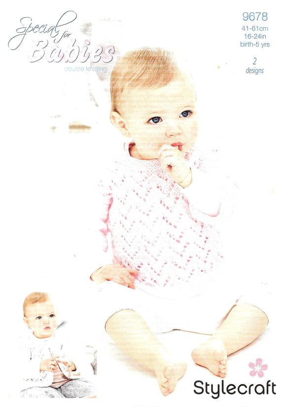 9678 Stylecraft knitting pattern. Child's lacy cardigan/sweater.  Double Knitting