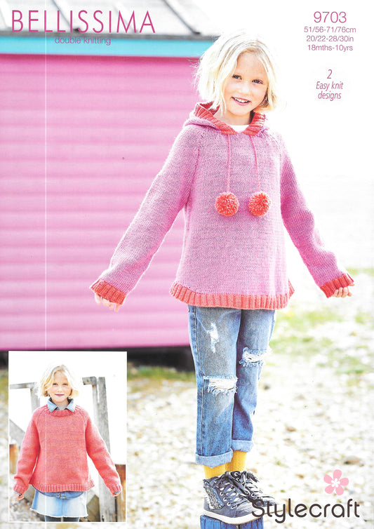 9703 Stylecraft knitting pattern. Child's Sweater. Double Knitting