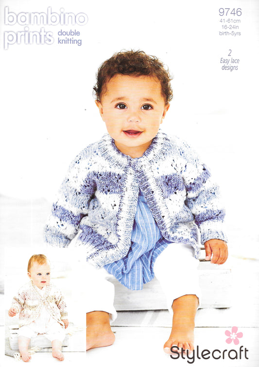 9746 Stylecraft knitting pattern. Child's Cardigans. Double Knitting