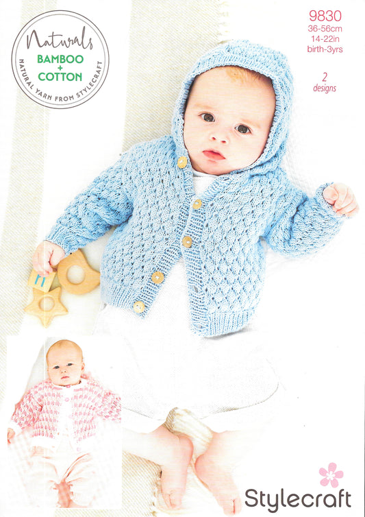 Stylecraft 9830 knitting pattern DK Child's Cardigans & Hoodie