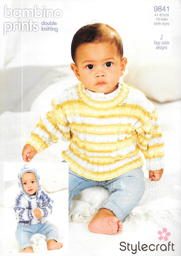 9841 Stylecraft knitting pattern - DK Child's Jacket/Sweater