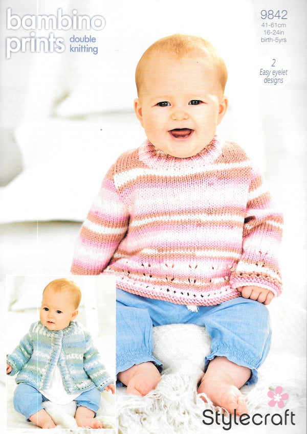 Stylecraft 9842 knitting pattern - DK Child's Cardigan/Sweater