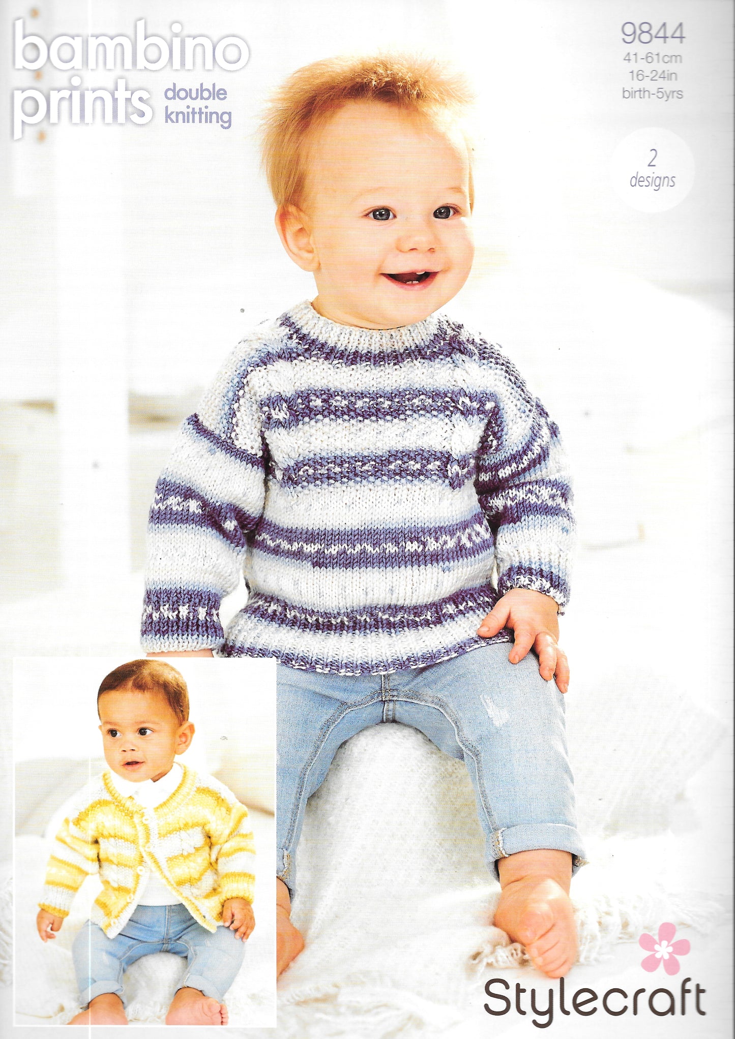 9844 Stylecraft knitting pattern. Child's Cardigan/Sweater. Double Knitting