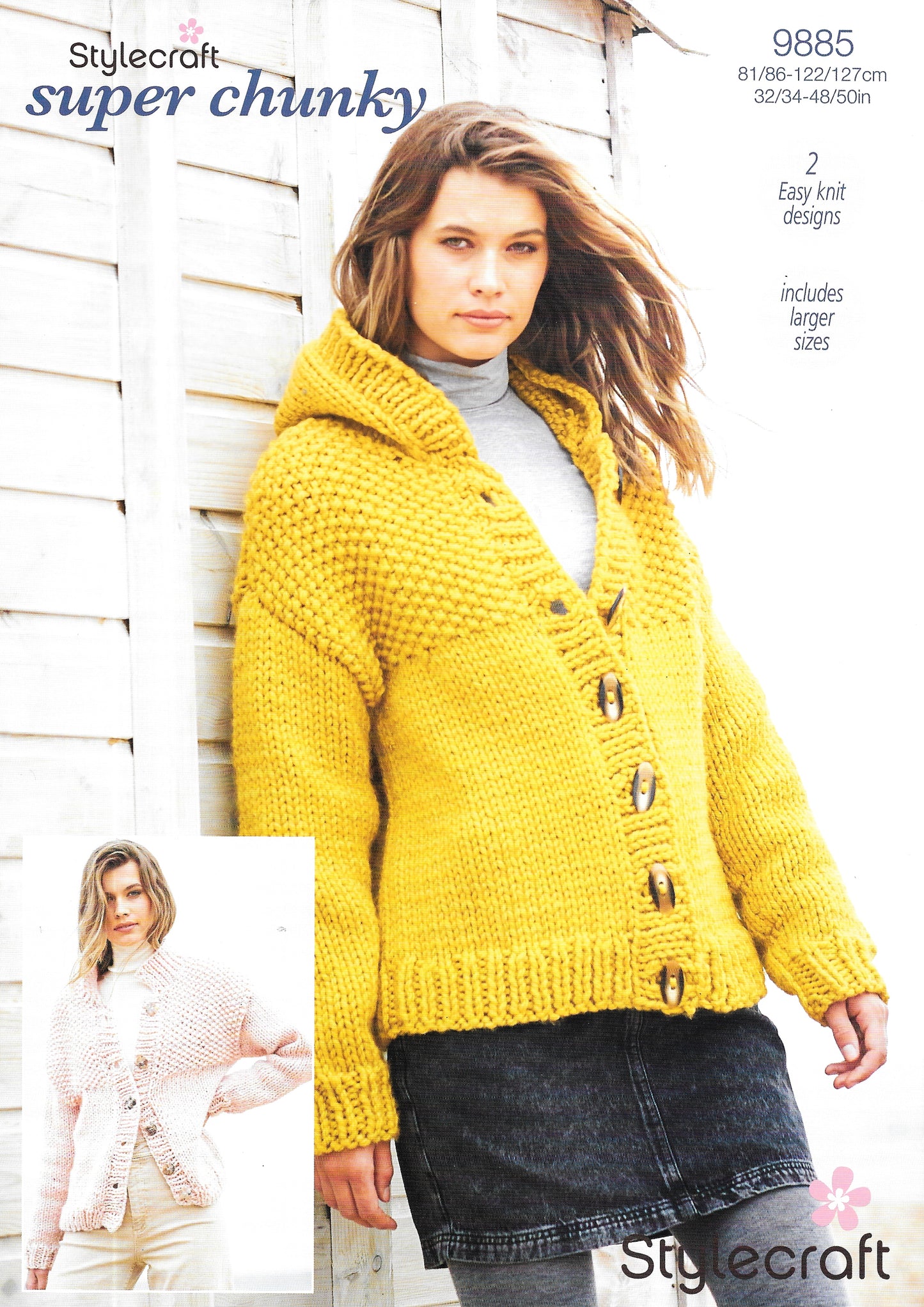 9885 Stylecraft knitting pattern. Lady's Jacket/Cardigan. Super Chunky