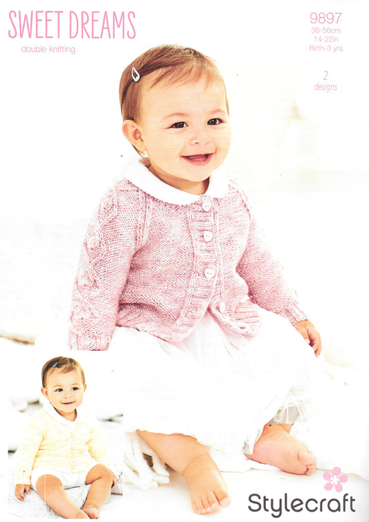 9897 Stylecraft knitting pattern. Child's Cardigans. Double Knitting