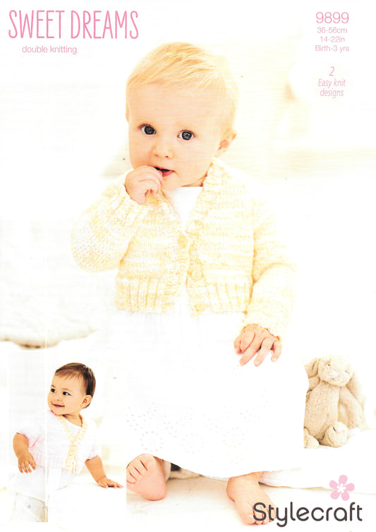 9899 Stylecraft knitting pattern. Child's Cardigans. Double Knitting