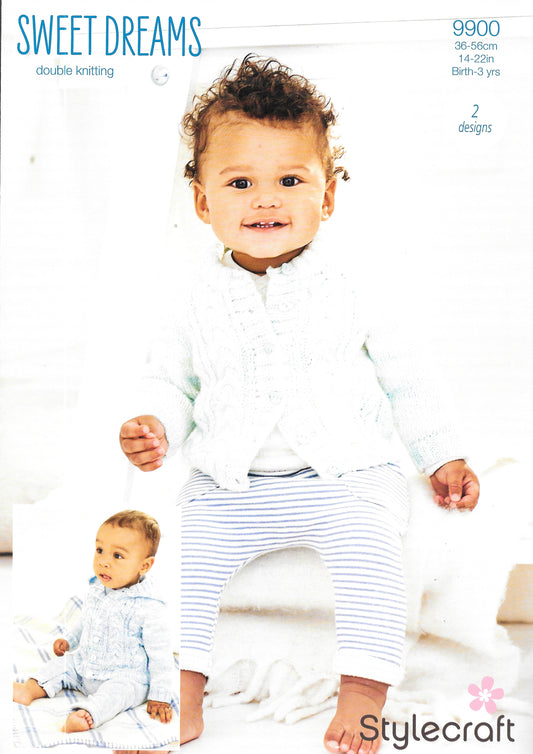 9900 Stylecraft knitting pattern. Child's Cardigans. Double Knitting
