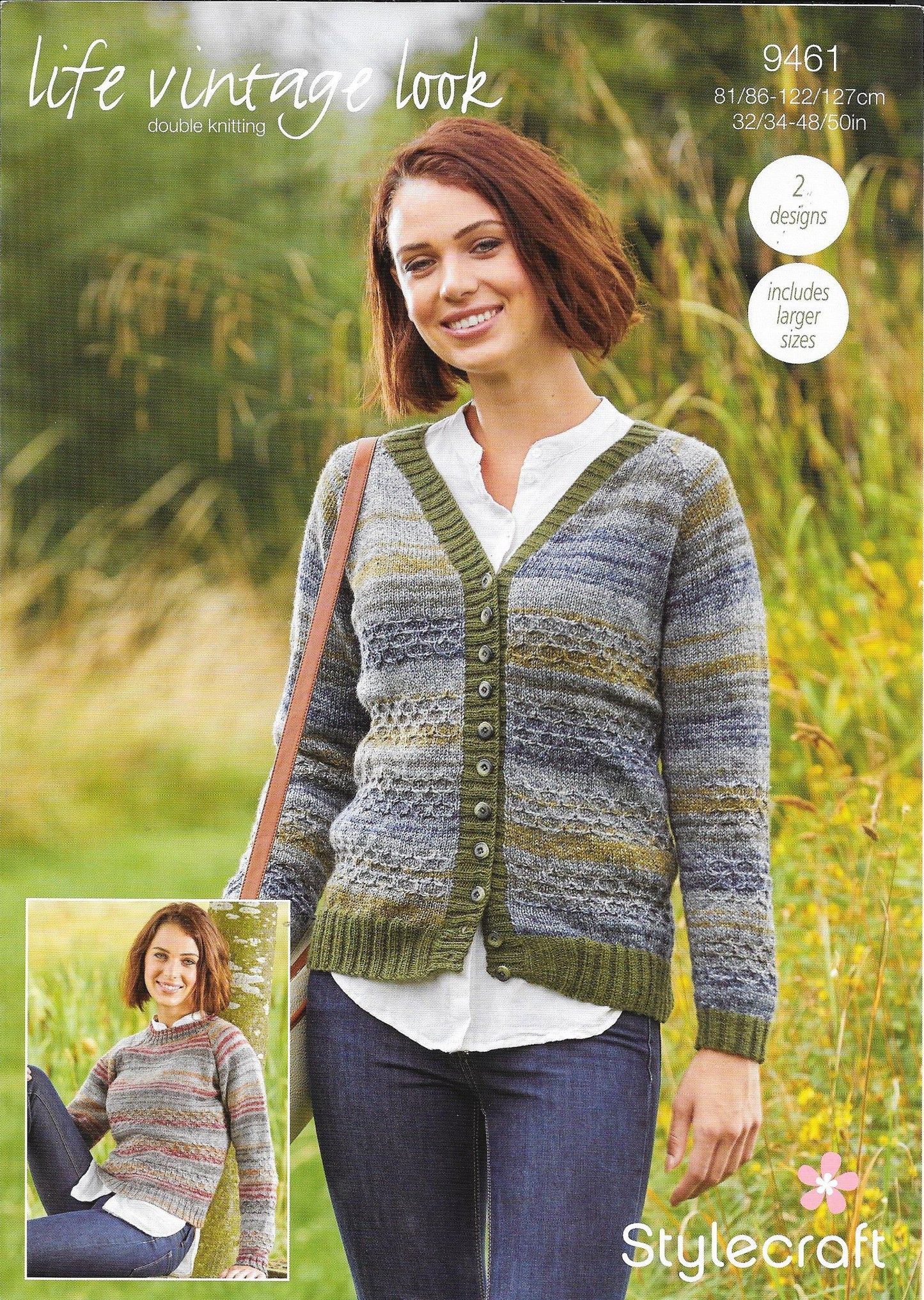 9461 Stylecraft Life Vintage dk ladies cardigan and sweater knitting pattern