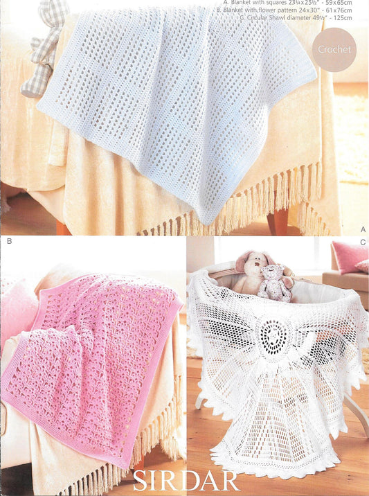 1299 Sirdar Snuggly DK Pattern for Baby Blankets and Shawls crochet pattern