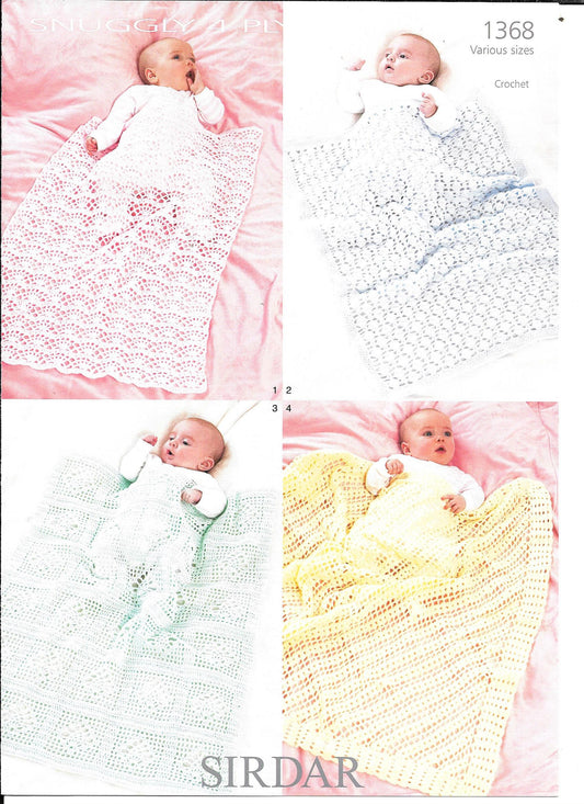 Sirdar 1368 Blankets and Shawls in Sirdar Snuggly 4ply - Crochet pattern