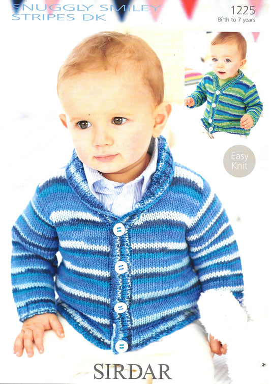 1225 Sirdar Snuggly DK Pattern for Baby Cardigans Knitting Pattern