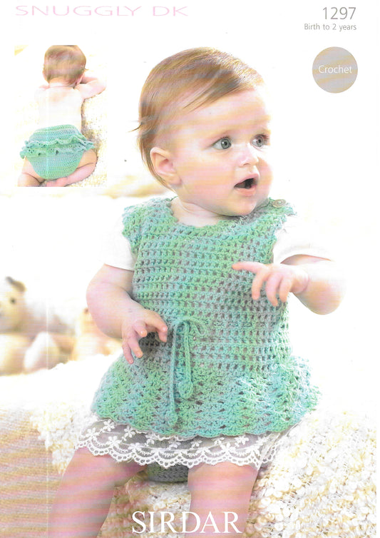 1297 Sirdar Snuggly Preloved Dk Pinafore and Pants Crochet pattern