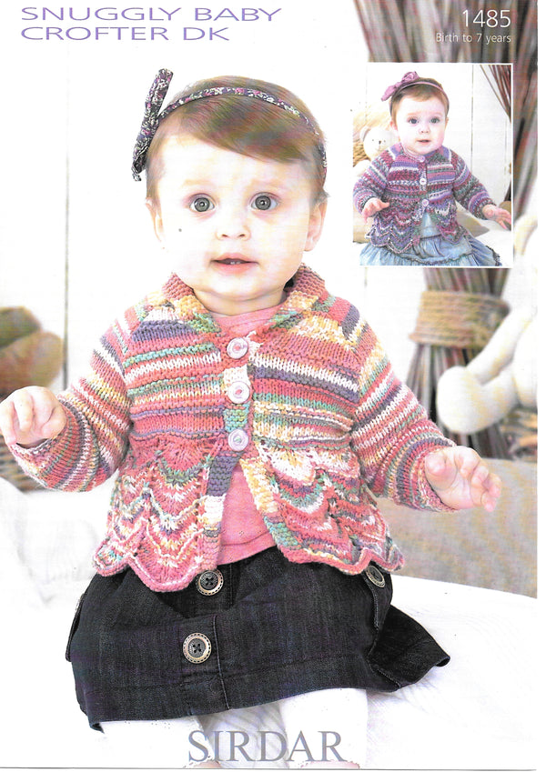 Sirdar 1485 Snuggly DK Pattern for Child's Cardigan Knitting Pattern