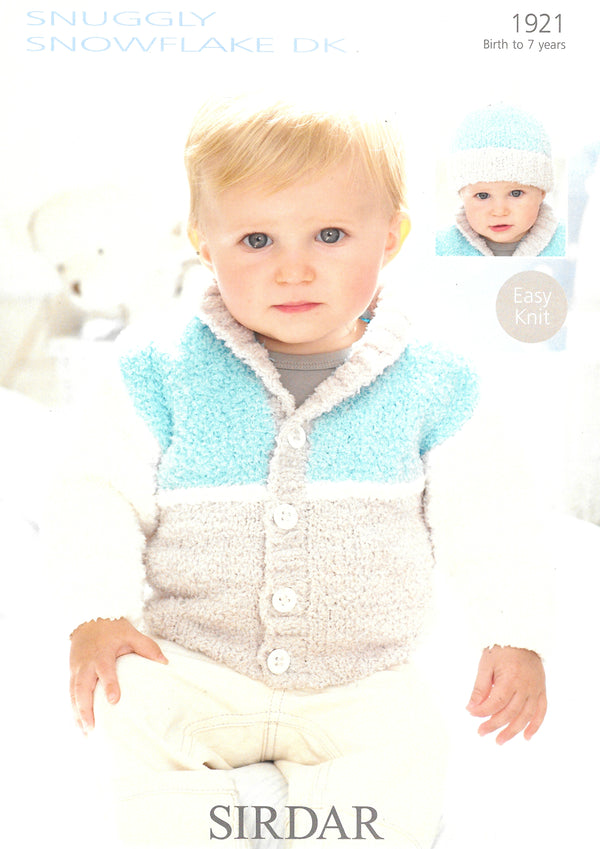 Sirdar 1921 Snuggly DK Pattern for Cardigan and Hat Knitting Pattern