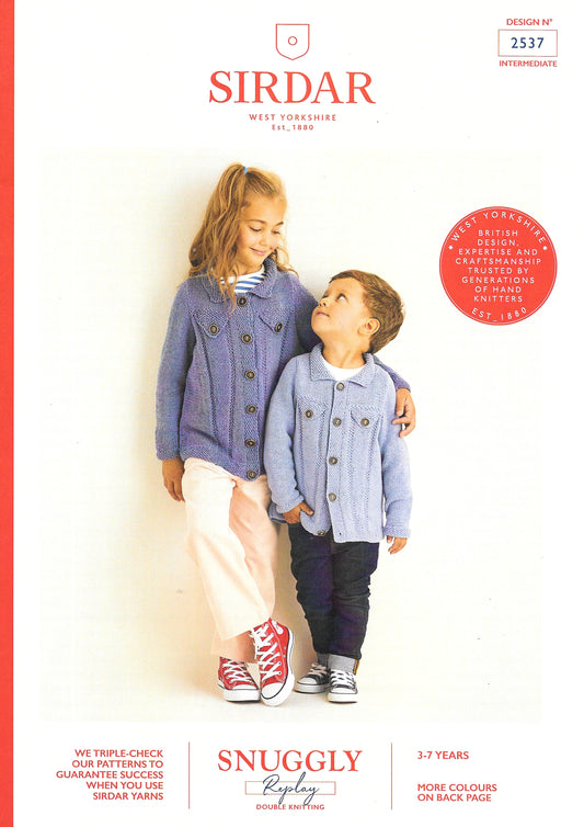 Sirdar 2537 Knitting Pattern - DK Child's jacket - 3-7 years