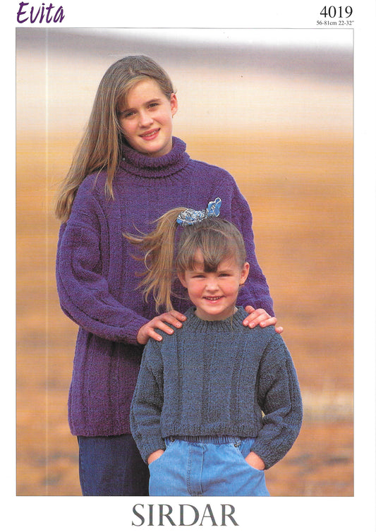 4019 PRELOVED Sirdar Knitting Pattern. Child's Sweater and Tunic. Aran