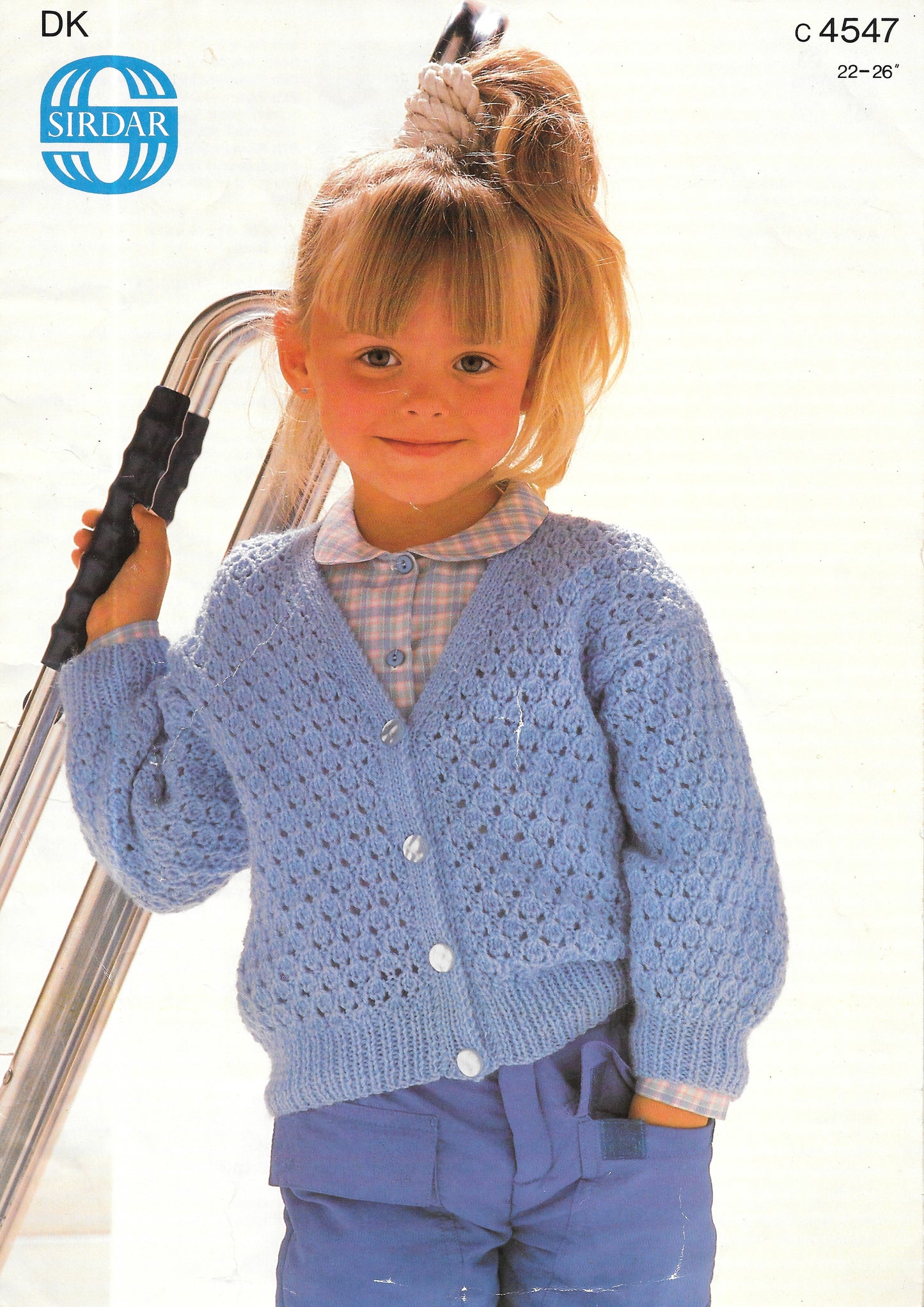 C4547 PRELOVED Sirdar Knitting Pattern. Child's lacy cardigan.