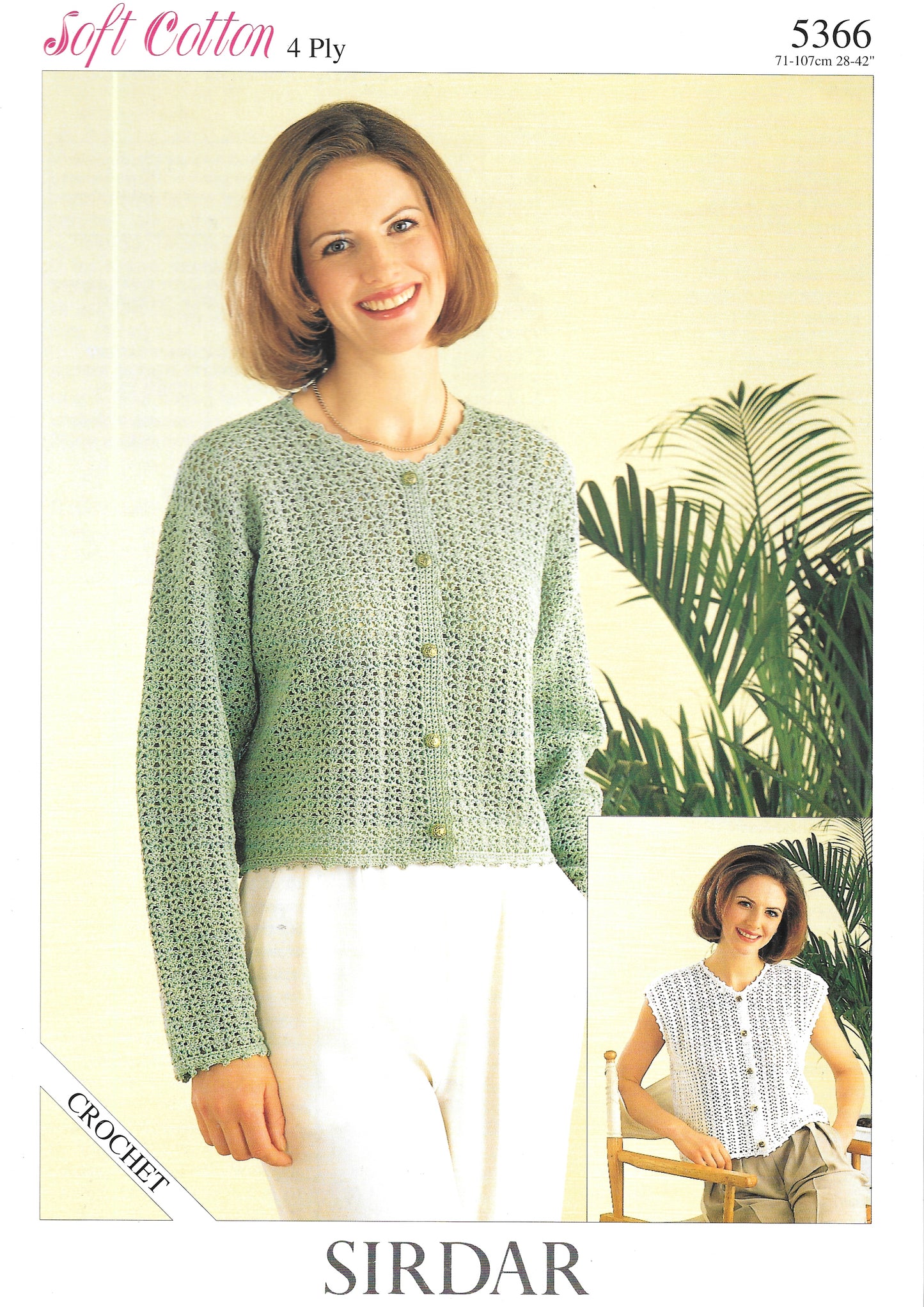 5366 Sirdar ladies cardigan/top 4 ply Crochet Pattern
