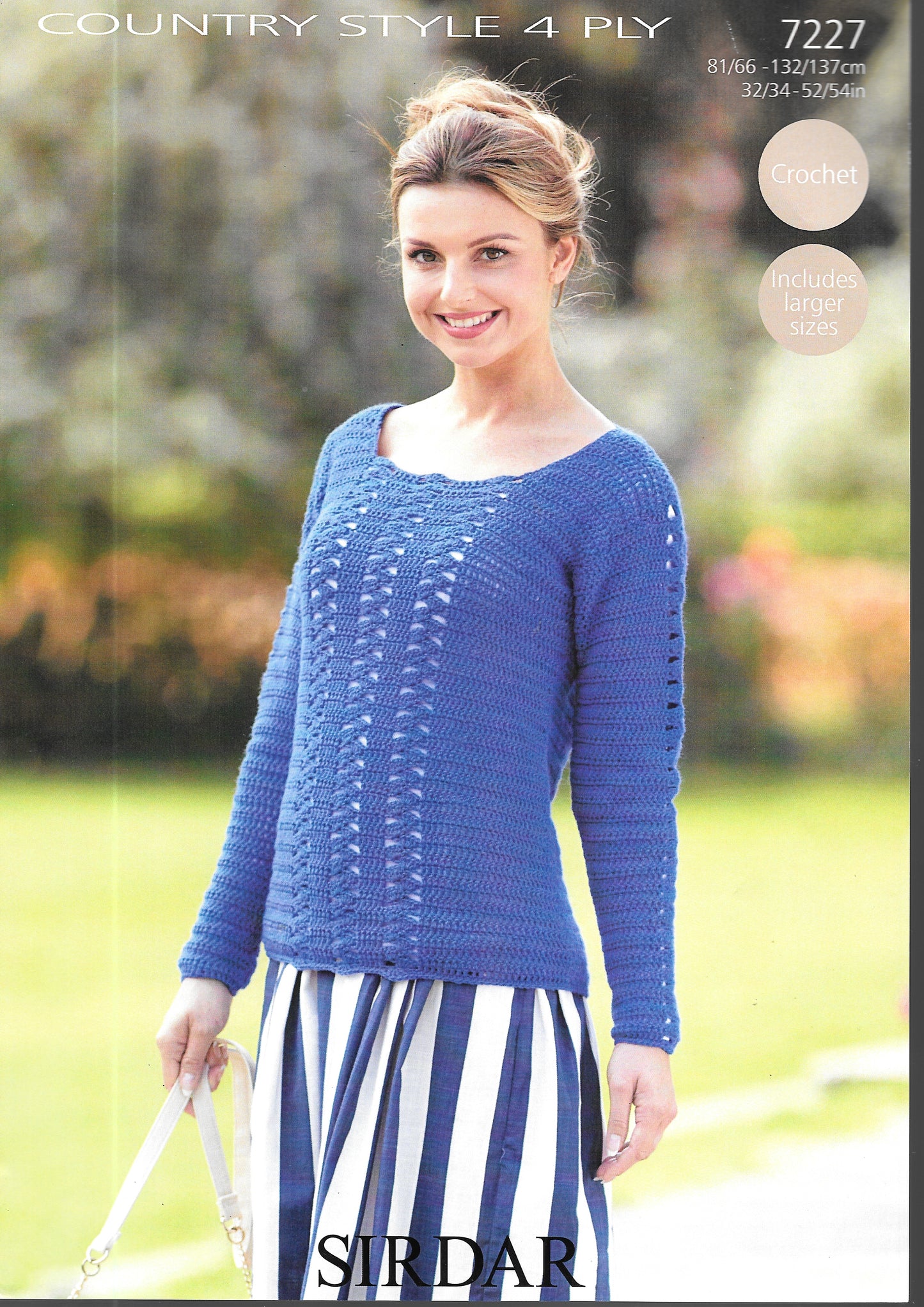 7227 Sirdar ladies sweater 4 ply Crochet Pattern