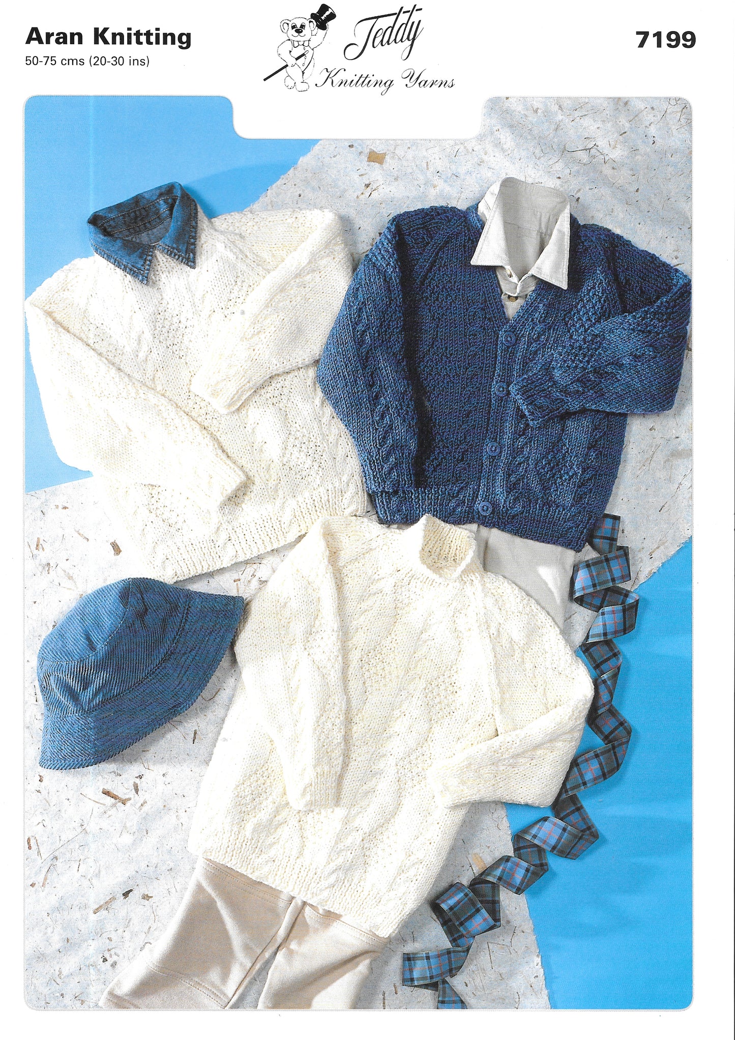 7199 Teddy knitting pattern. Child's cardigans/sweaters.  Aran