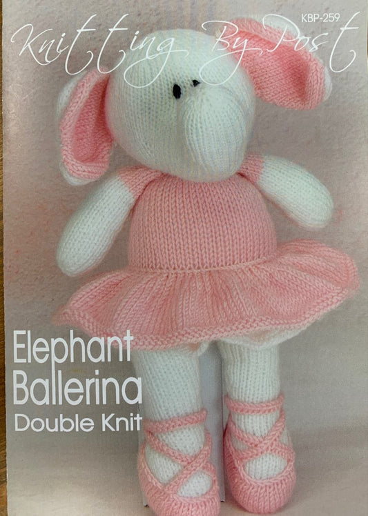 KBP-259 Elephant Ballerina Toy in Dk knitting pattern
